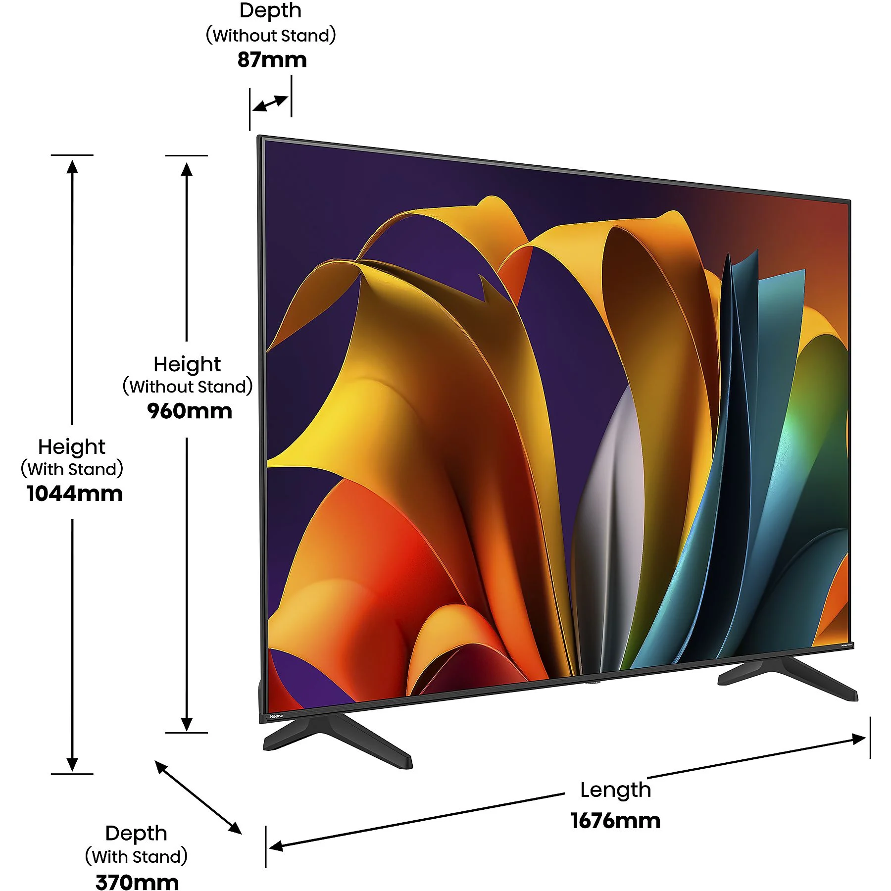 TV LED HISENSE 75A6N (piatto, 75 pollici / 189 cm, UHD 4K, SMART TV) - immagine 7